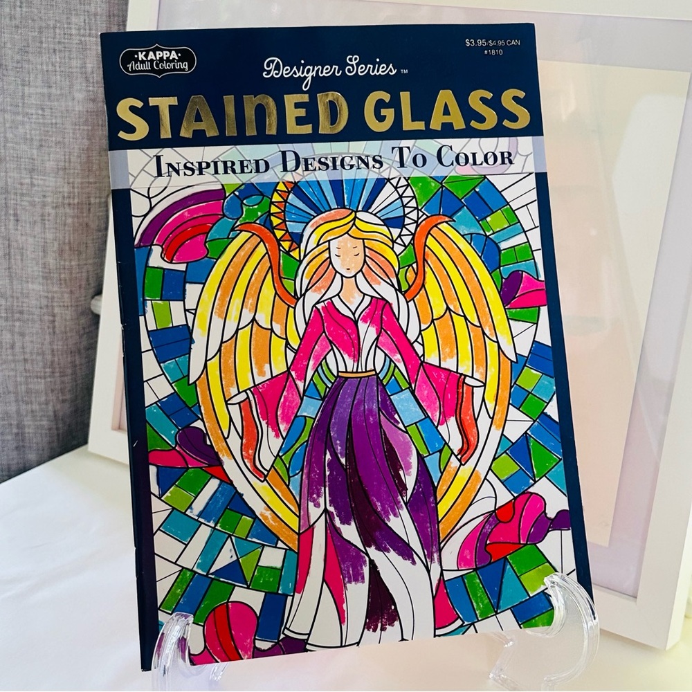 NEW Designer Series Stained Glass Inspired Designs to Color Coloring Book
